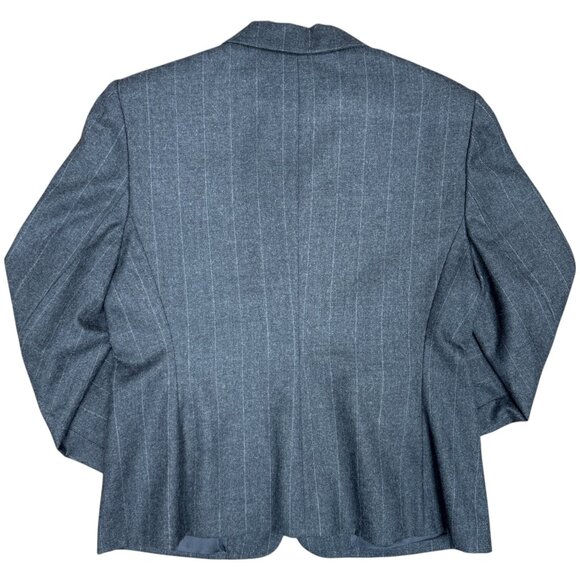 EUC Women's LAUREN RALPH LAUREN Wool Pinstripe 3-Button Gray Blazer | Size 10P - Picture 4 of 10